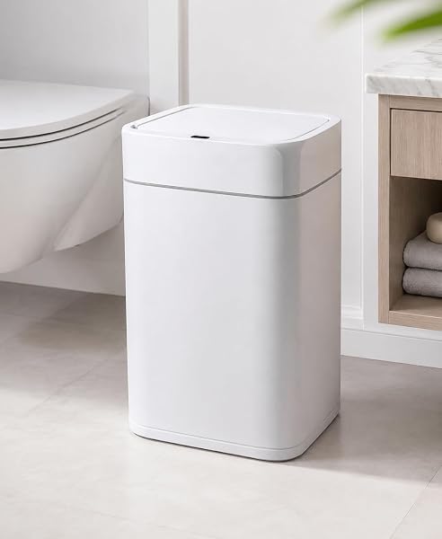 22 Litre Sensörlü Çöp Kovası, Otomatik Temassız Akıllı Çöp Kutusu, Sessiz Kapanan, 2 AA Pille Çalışan, Hijyenik Mutfak, Banyo
