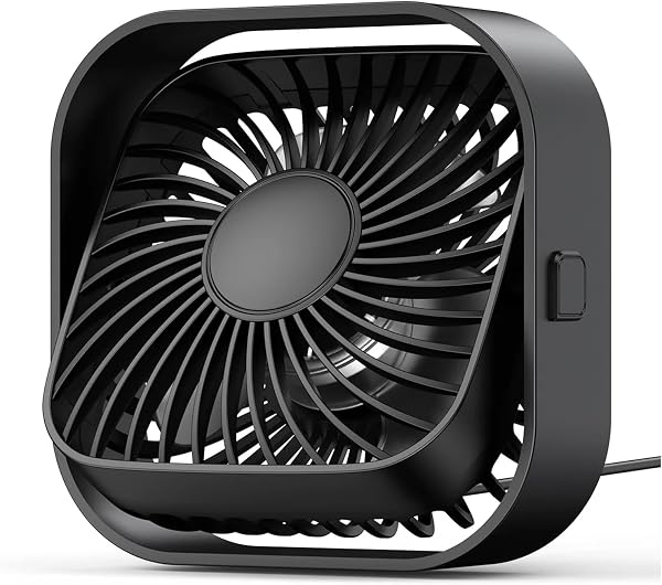 Warmco K51 Masaüstü Vantilatör 3 Kademeli 360° Döner Başlıklı USB Kablolu Soğutucu Fan Siyah
