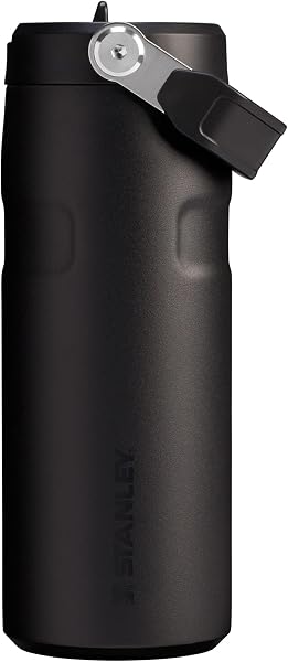 Stanley IceFlow™ Aerolight™ Flip Straw 2.0 Pipetli Su Şişesi, Siyah 2.0, 0.47 Litre | 8 Saat Soğuk - 40 Saat Soğuk - Paslanma