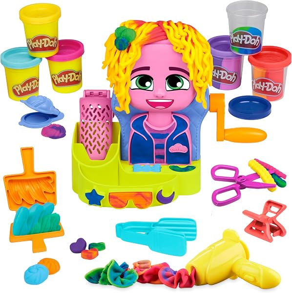 Play-Doh Renkli Kuaför Salonu Oyun Hamuru Seti, 6 Kutu, 3 Yaş Ve Üzeri Kız Ve Erkek Çocuklar İçin Oyuncaklar