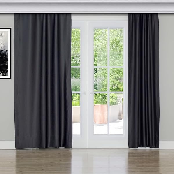 Gauze Fabric Design Blackout Antrasit Karartma Özellikli Fon Perde 200 x 250