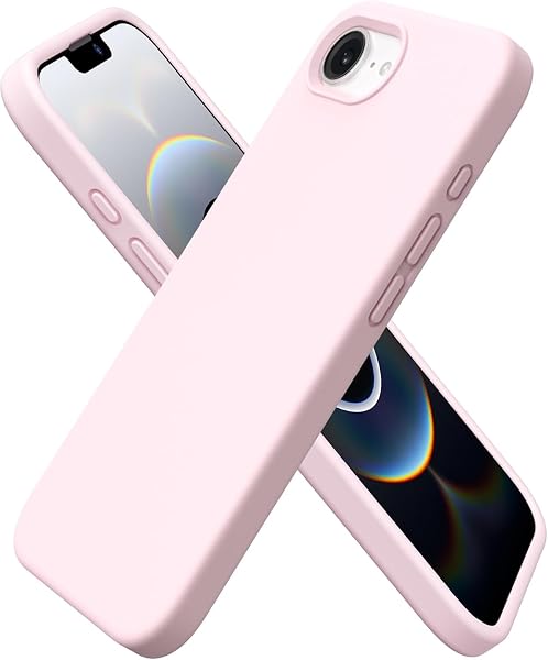 URUCHI iPhone 17e / 16e ile Uyumlu Kılıf, İçi Kadife Kaplamalı İnce Sıvı Silikon Tam Koruma Yumuşak Jel Silikon Kapak, Soft P