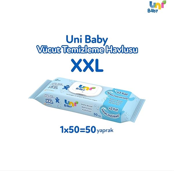 Uni Baby Vücut Temizleme Havlusu XXL 50 Yaprak