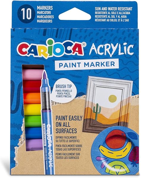 Carioca Akrilik Paint Marker Su Bazli Fırça Uçlu 10'Lu