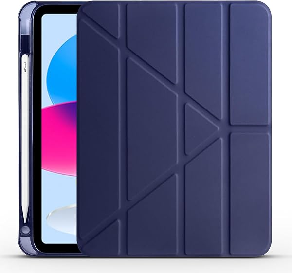 Aksesuarcim Apple iPad 11.Nesil 2025 ile Uyumlu Kılıf Silikon Yumuşak Kalem Bölmeli Esnek 4 Farklı Stand Olabilen Tablet Kılı