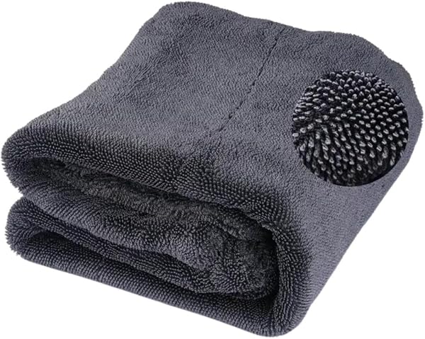 Polham 40x60CM 1200GSM Süper Su Emici Özellikli Mikrofiber Araç Kurulama Havlusu, Çizik ve İz Bırakmaz Bez