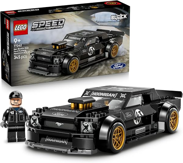 LEGO Speed Champions Ken Block’un ‘65 Ford Mustang Hoonicorn V1’i 77262 | 9 Yaş ve Üzeri Çocuklar için Hoonicorn Şapkası ve C