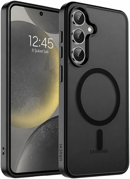 URUCHI Güçlü Manyetik Telefon Kılıfı, [Mag-Safe ile Uyumlu] [Askeri Düzey Düşme Koruması] [Güçlü Silikon Kenarlar] İnce Yarı 