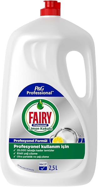 Fairy Profesyonel Sıvı Bulaşık Deterjanı Elde Yıkama Limon Kokulu 2.5 L, Pack of 1
