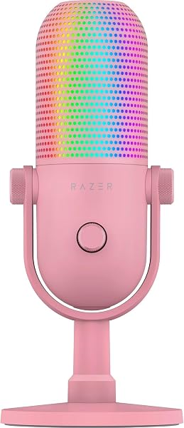 Razer Seiren V3 Chroma - RGB USB Mikrofon - Tap-to-Mute özellikli Süperkardioid Kondenser Mikrofon (Reaktif Aydınlatma, Dijit
