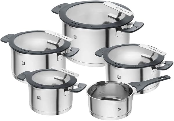 ZWILLING Simplify Tencere Seti, 5 Parça, Paslanmaz Çelik | Dökme fonksiyonu, Stay-Cool kulplar, paslanmaz çelik