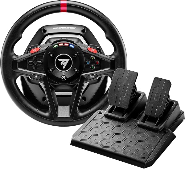 Thrustmaster T128 Yarış Direksiyonu – Hibrit Force Feedback Teknolojisi – Manyetik Vites ve Pedal Seti – LED Hız Göstergesi –