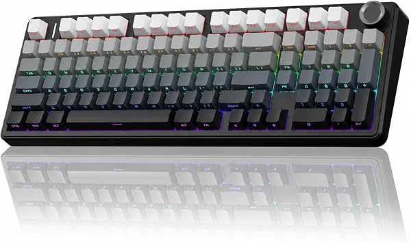 Aula F99 Pro 3 Modlu RGB Hot Swap Mekanik Nimbus V3 Switch Kablosuz Makrolu Klavye Gradyan Gri