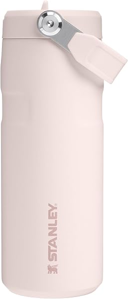 STANLEY IceFlow™ Aerolight™ Flip Straw 2.0 Pipetli Termos Su Şişesi 0.47 Litre - Pembe Kuvars (Rose Quartz) | Paslanmaz Çelik