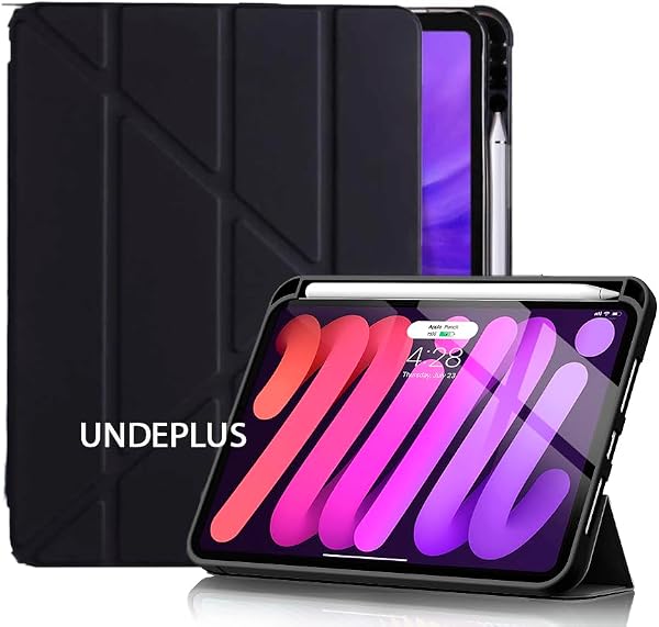UnDePlus iPad 11.Nesil A16 11inç/10.Nesil 10.9inç ile uyumlu Kılıf Kalem Bölmeli Trifolding Case Siyah
