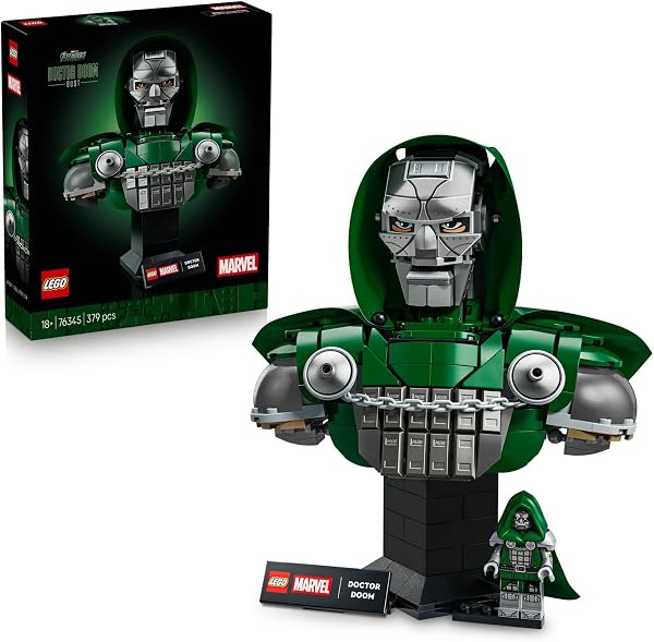LEGO Marvel Doktor Doom Büstü 76345 | Yetişkinler için Minifigür ve Dekoratif İsim Levhası İçeren Dekoratif Model Yapım Seti,