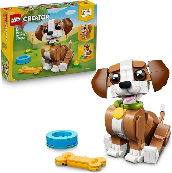 LEGO Creator 3’ü 1 Arada Sevimli Hayvanlar: Oyunbaz Yavru Köpek 31382 | 8 Yaş ve Üzeri Çocuklar için Sincap veya Ördeğe Dönüş